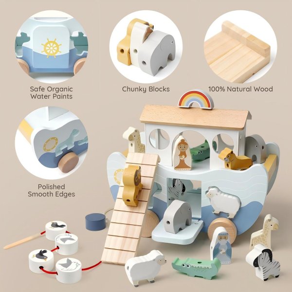 Wooden Noah's Ark Toy