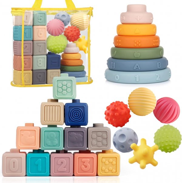 Soft Stacking Building Blocks