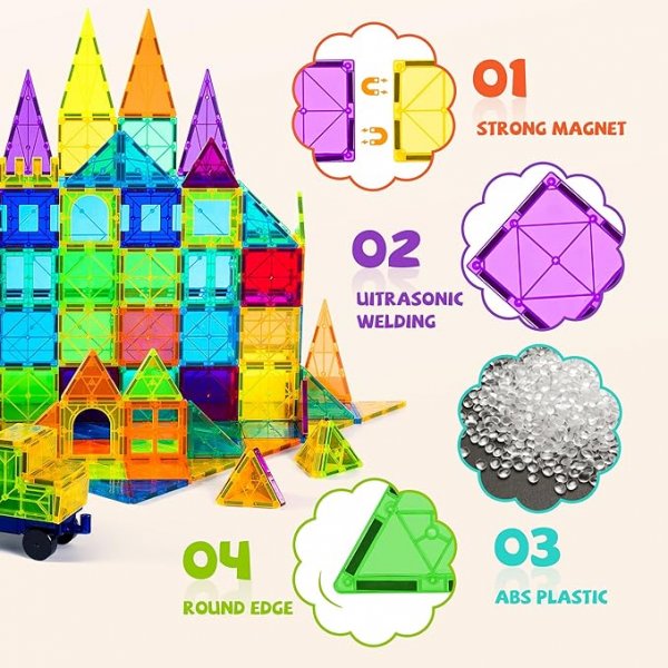 Magnetic Tiles Magnetic 3D Building Blocks