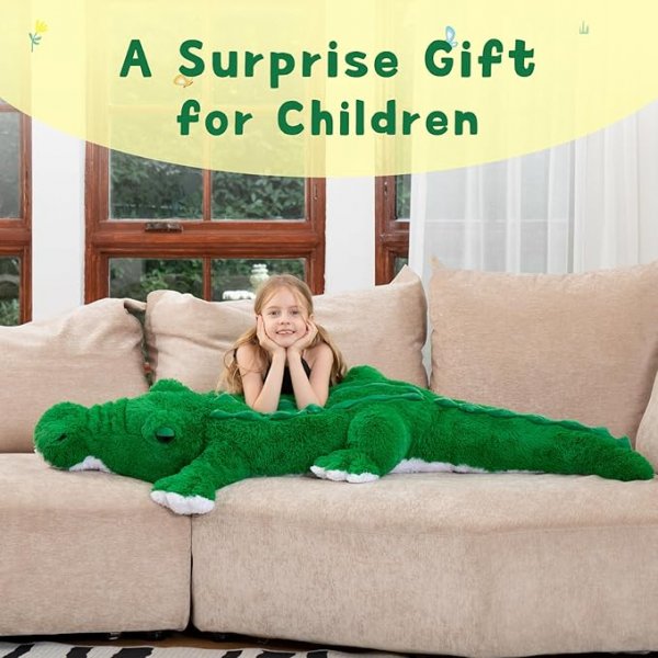 Giant Alligator Stuffed Animal - Green