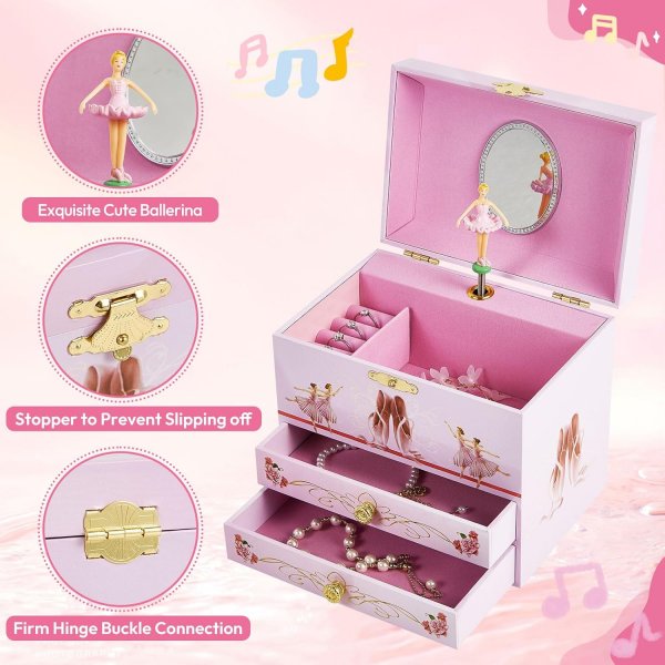 Girl's Ballerina Musical Jewelry Box
