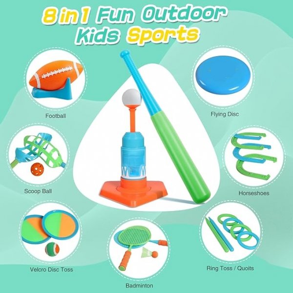 Kids-8-in-1 Fun Outdoor Kids Sports