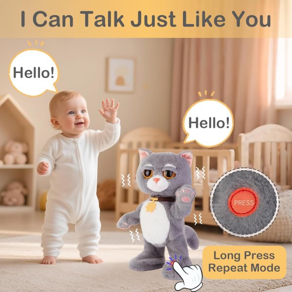 Interactive Stuffed Plush Animal Toy - Cat